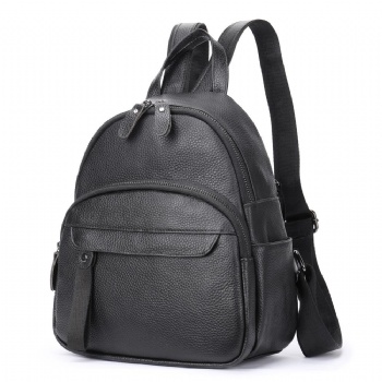 New arrival small fashion lady backpacks black pebble vintage leather backpack womens factory