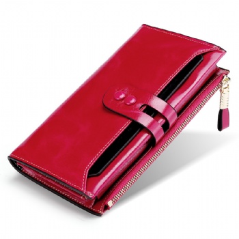 Factory wholesale cowhide lady wallet fashion design leather wallet in China