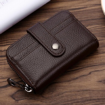 Genuine leather card purse amazon small rfid womens wallet zip around coin wallet