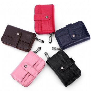 Genuine leather card purse amazon small rfid womens wallet zip around coin wallet