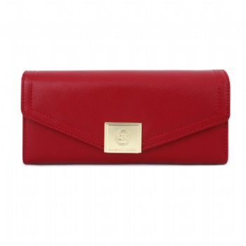 High quality 3 fold red women wallet BV service with lots card clots